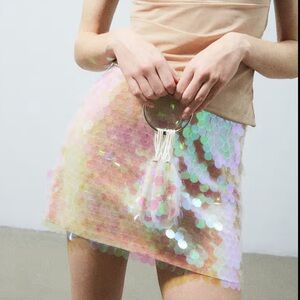 Helmut Lang Pastel Sequin Mini Skirt Sz 0